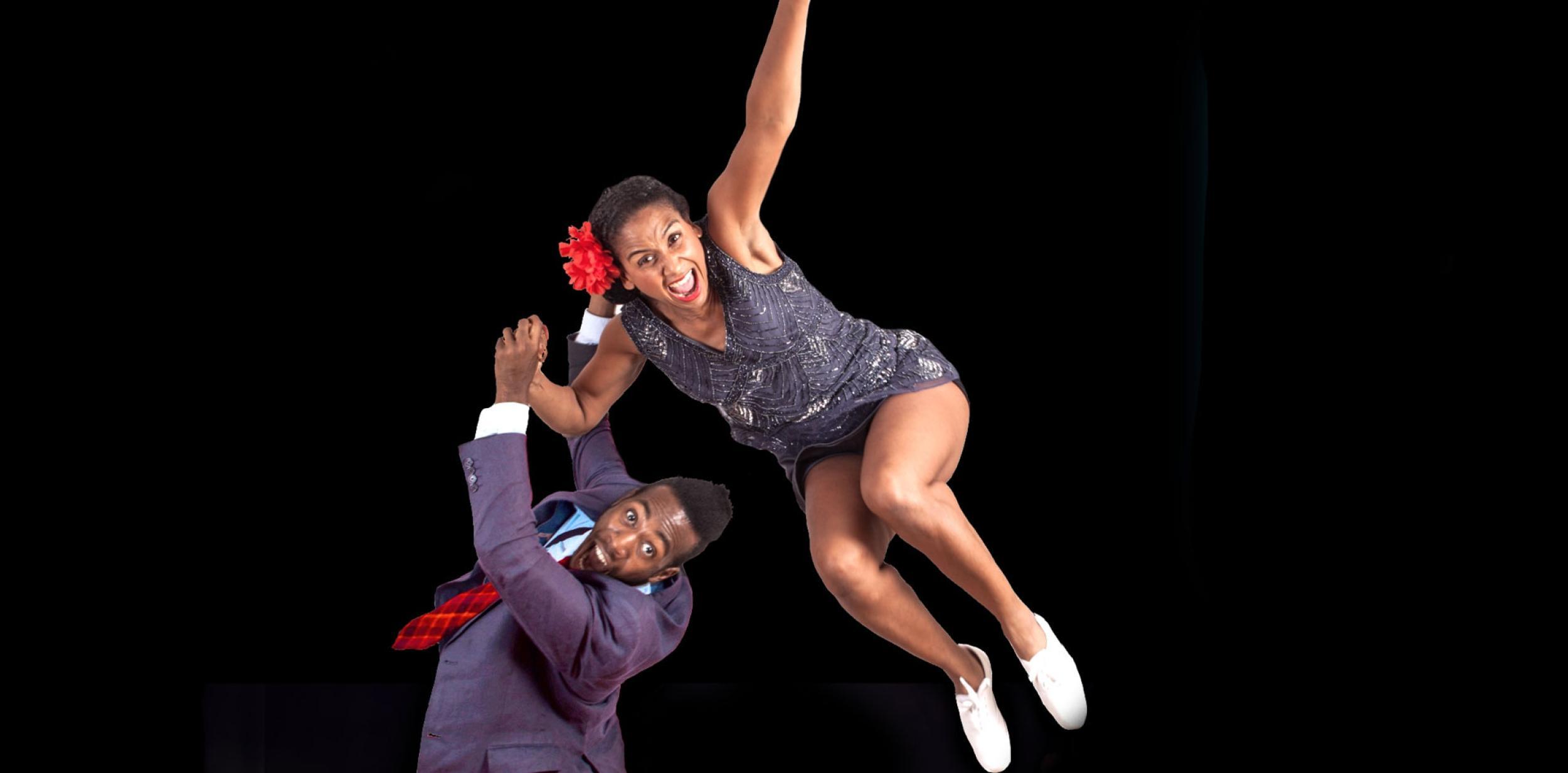 Two lindy hop dancers