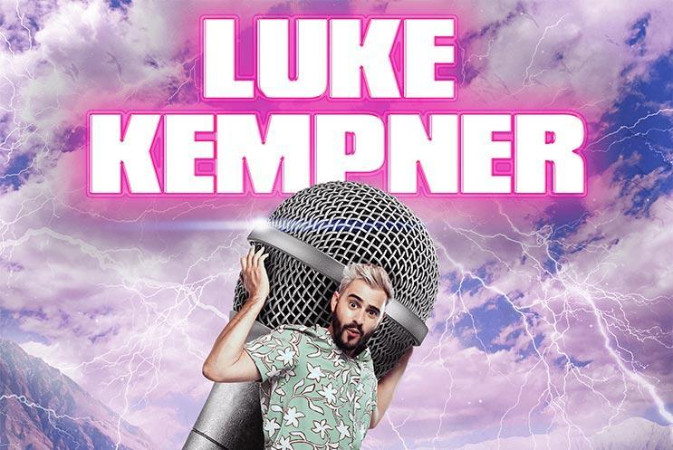 Luke Kempner and a giant microphone