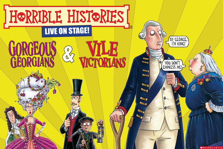 Character illustrations from Horrible Histories