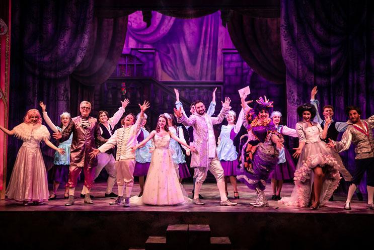 panto cast cheering at the end of a show